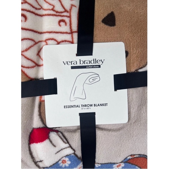 Vera Bradley Essential Throw Blanket‎ Toasty Teddies Pumice Stone 50"x80" Cozy - Picture 3 of 5